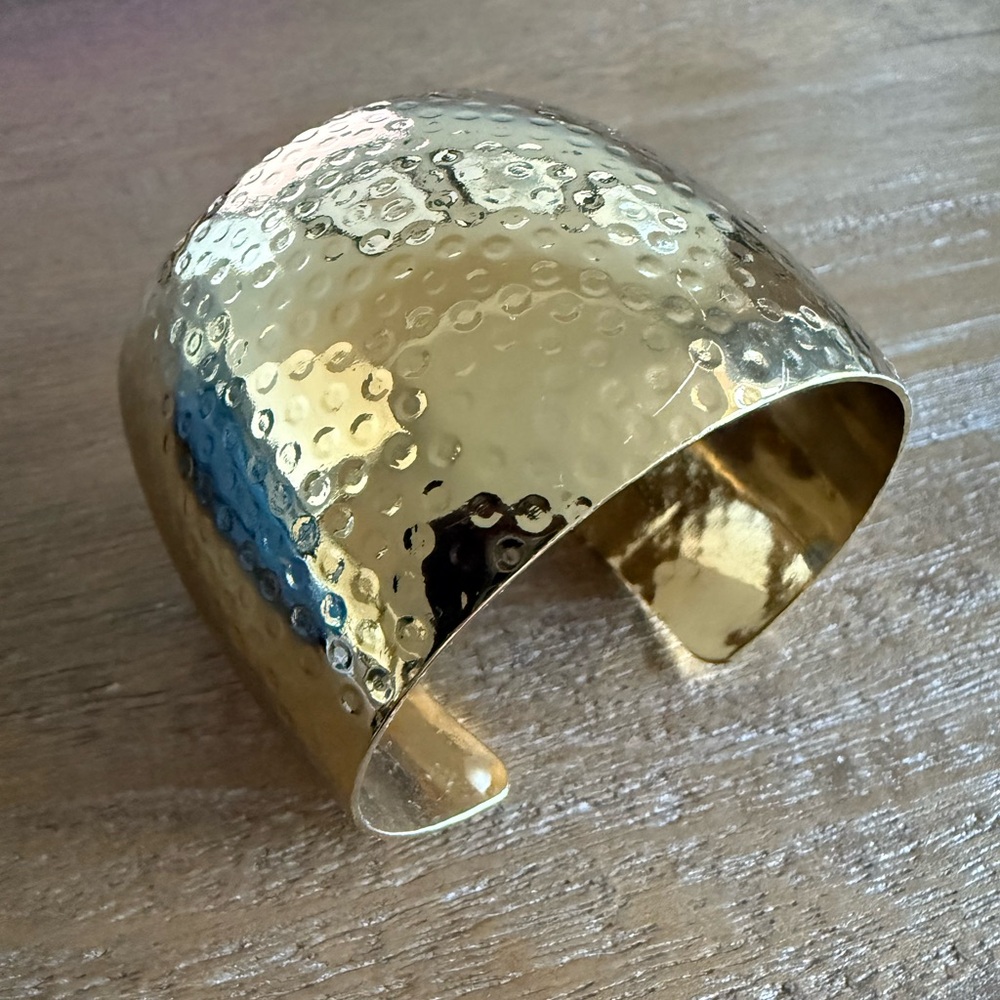Textured gold cuff